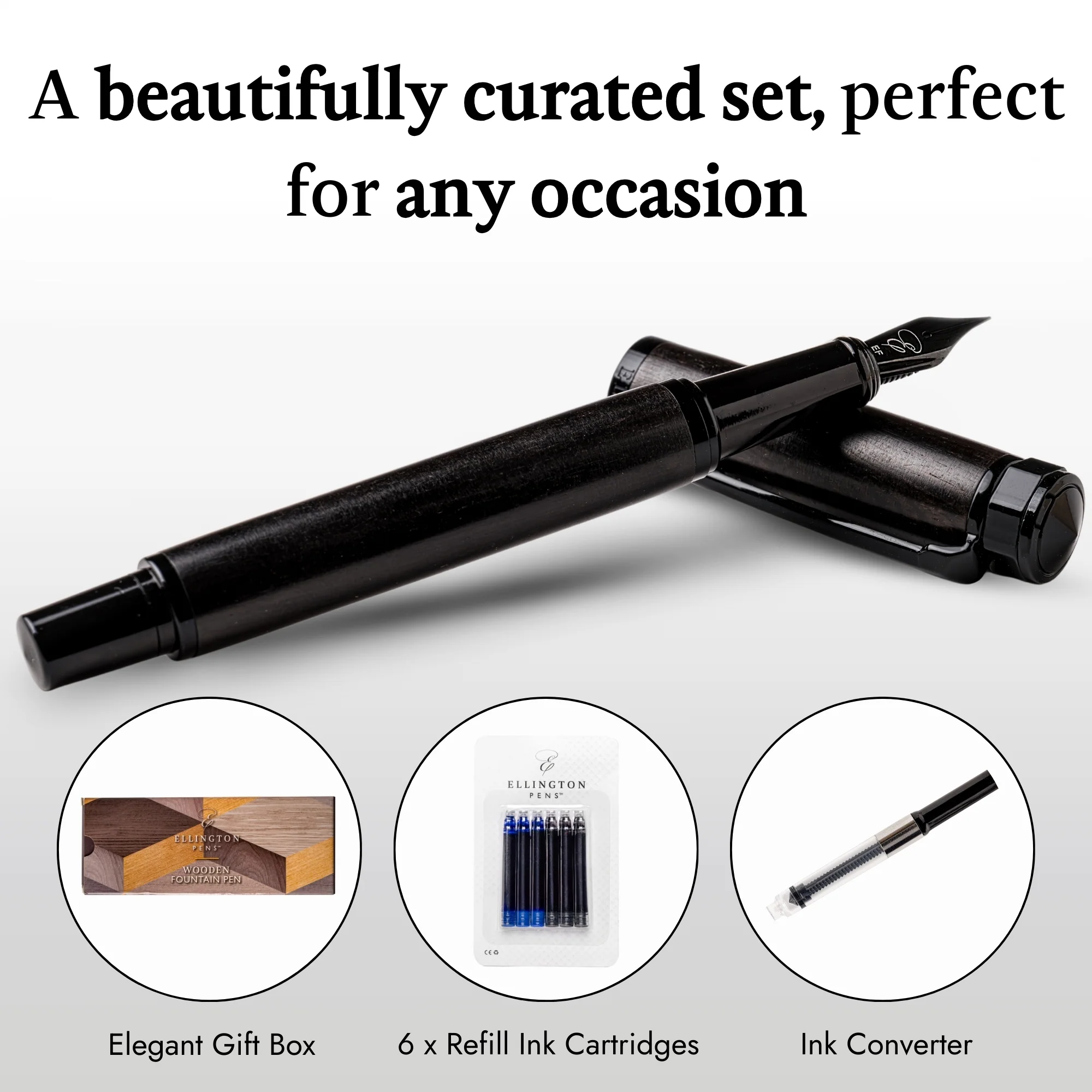 Ebon Elegance Blackwood Fountain Pen - Image 4