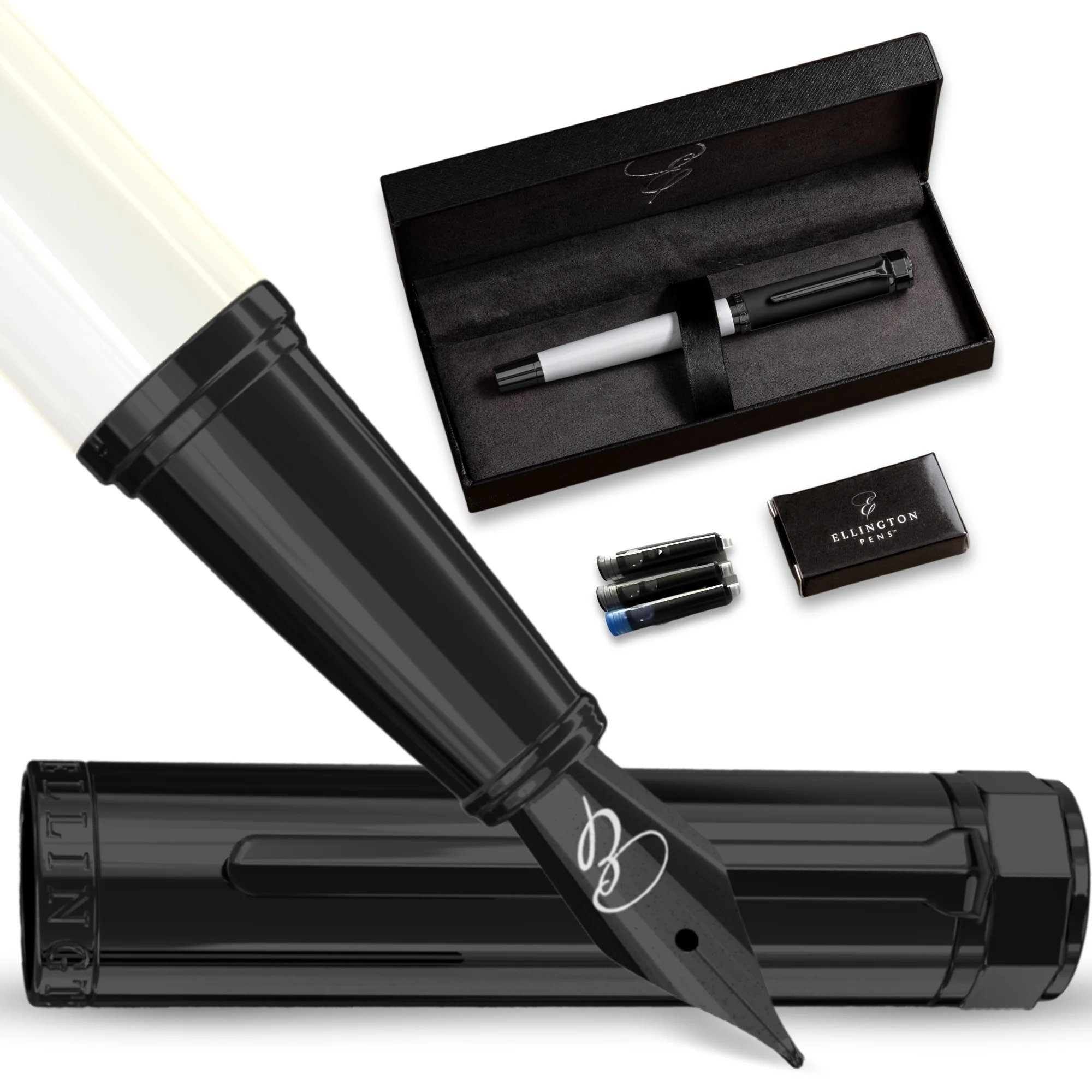 Ebony White Fountain Pen - Image 4