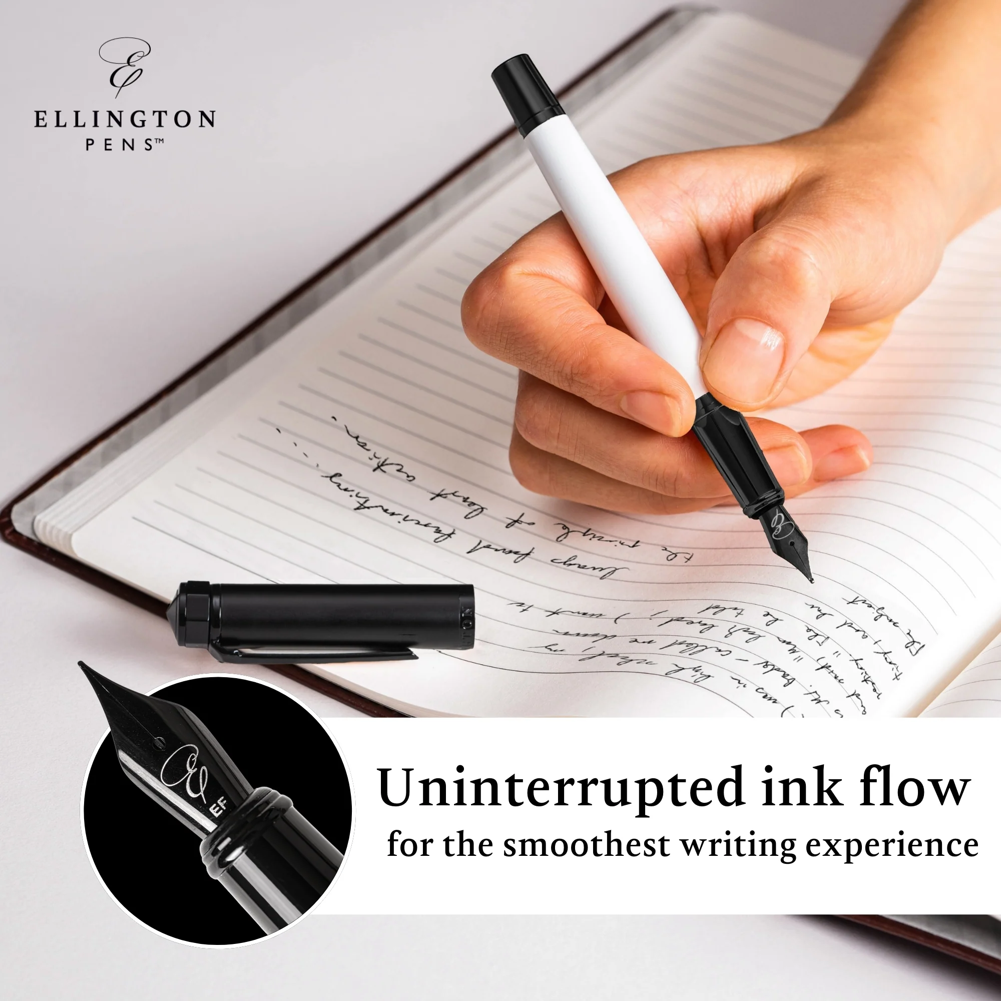Ebony White Fountain Pen - Image 8