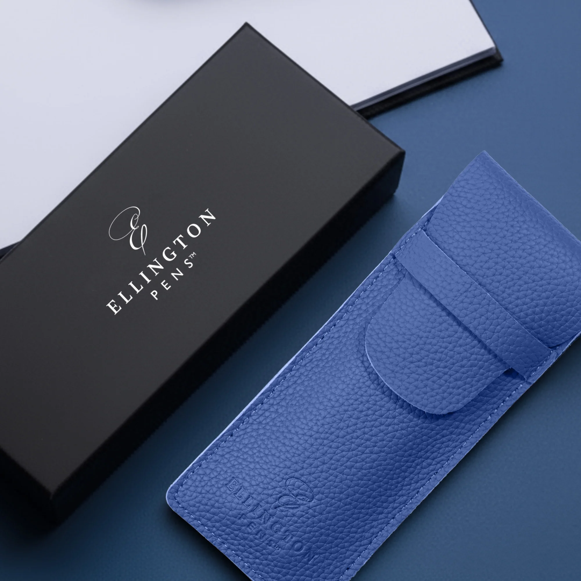Blue Leather Pen Case with Gift Box - Image 6