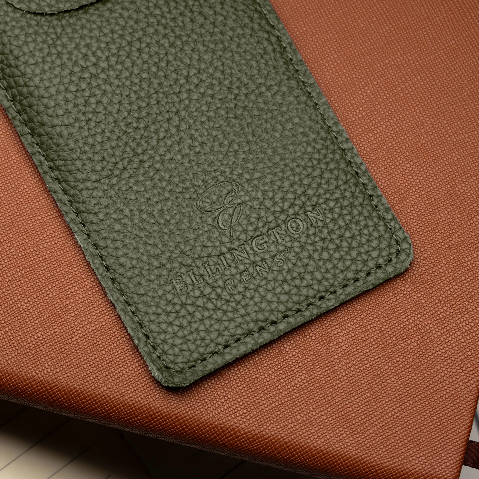 Khaki Green Leather Pen Case with Gift Box - Image 8