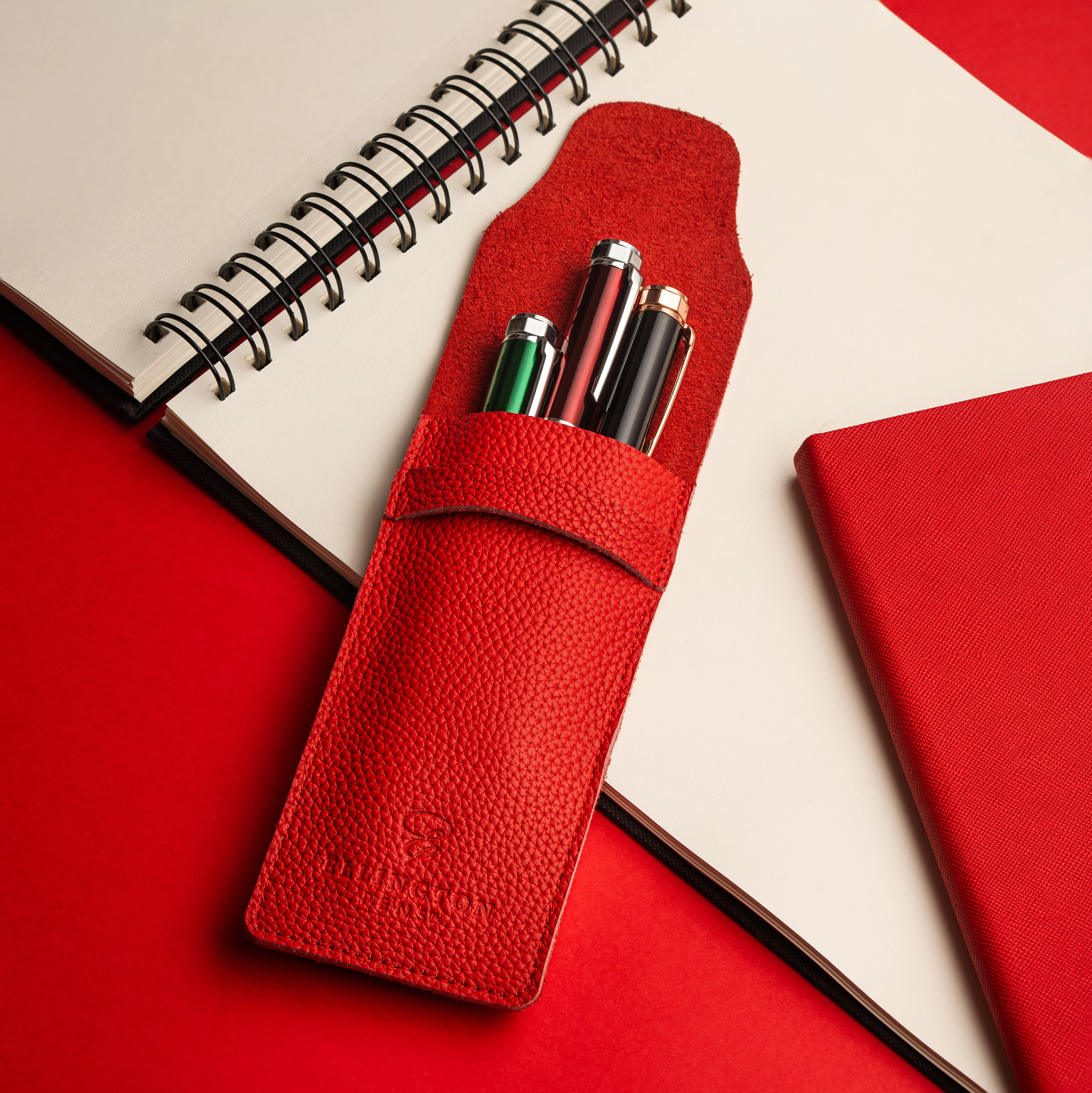 Leather Pen Case Red - Image 3