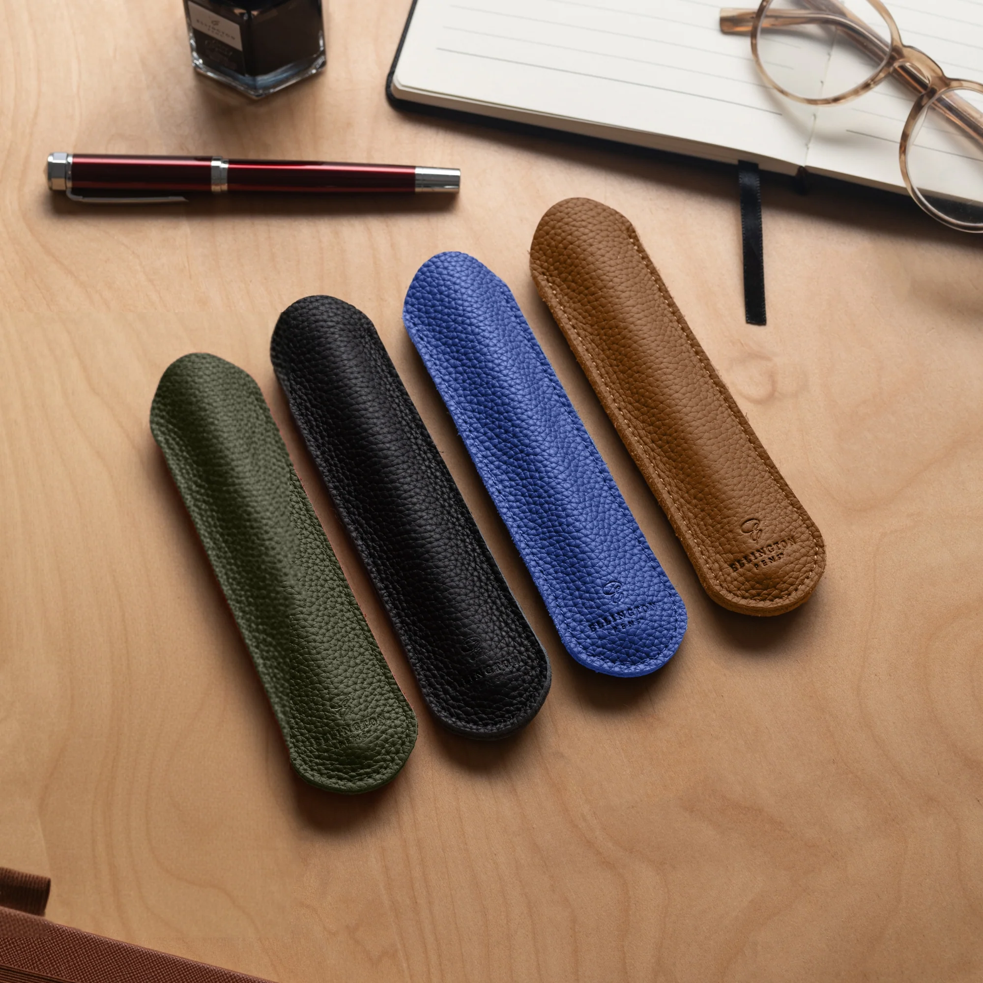 Black Leather Pen Sleeve with Gift Box - Image 9