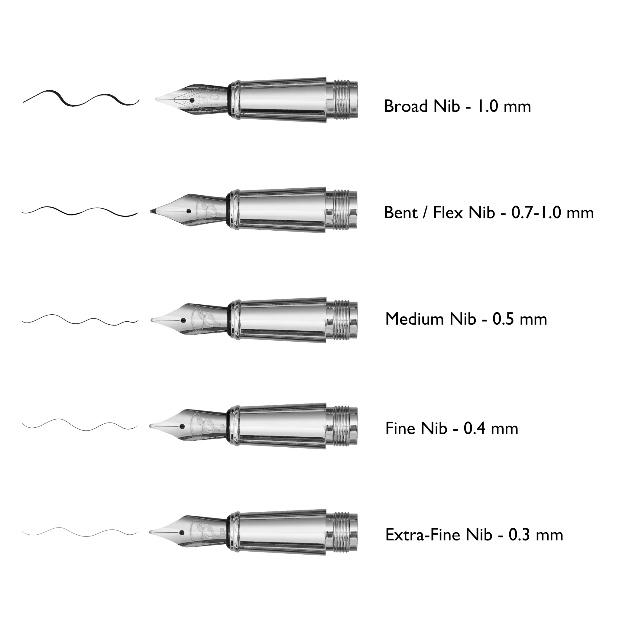 Replacement Nib with Ink Converter - Silver - Image 2