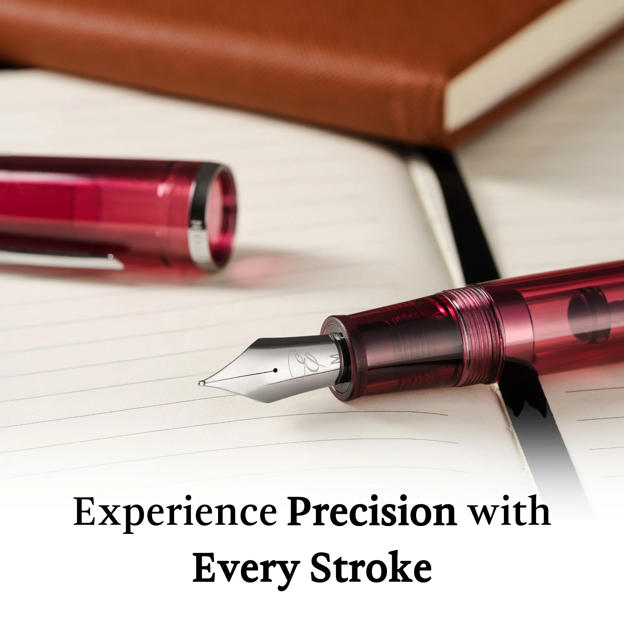 Crimson Clarity - Transparent Fountain Pen - Image 3