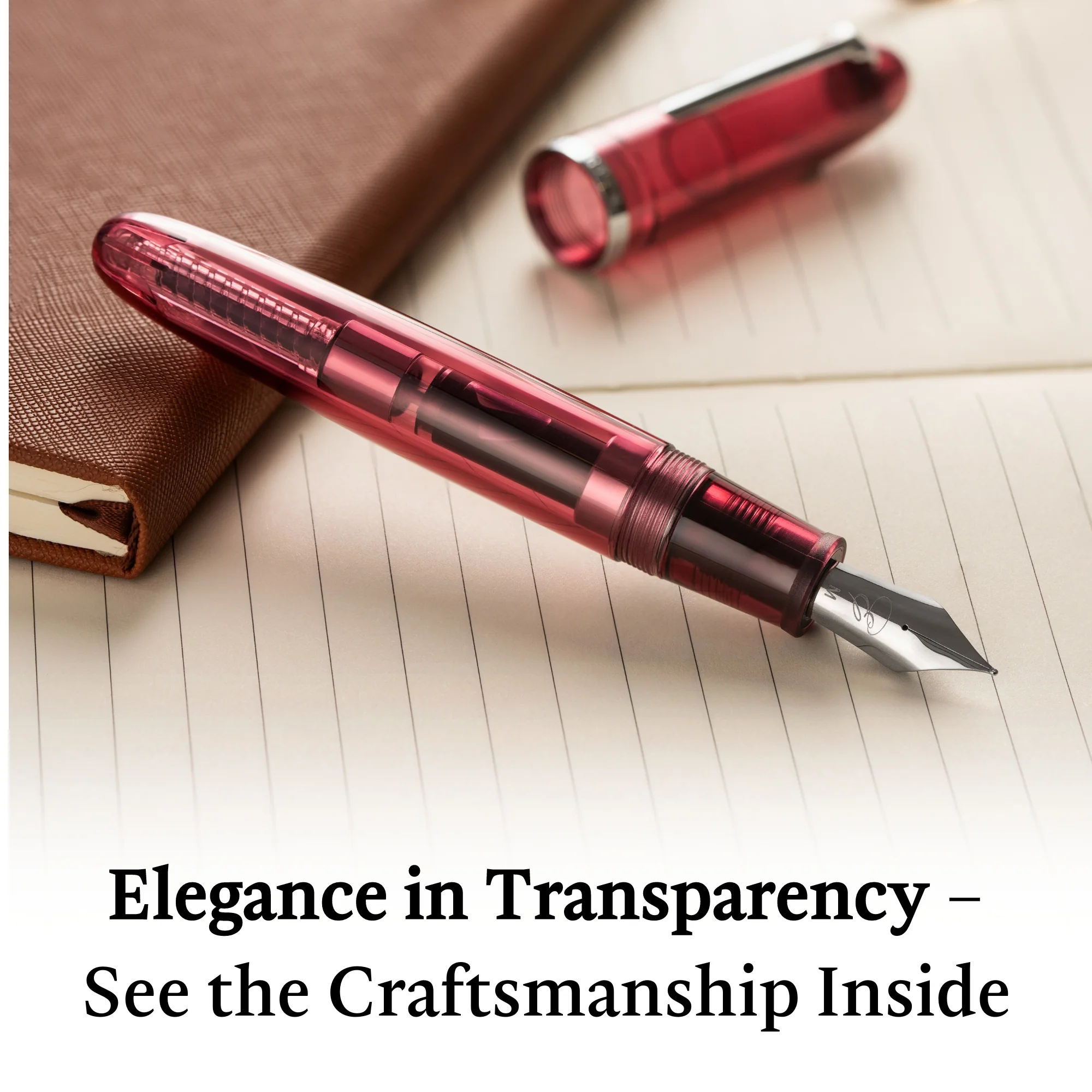 Crimson Clarity - Transparent Fountain Pen - Image 5